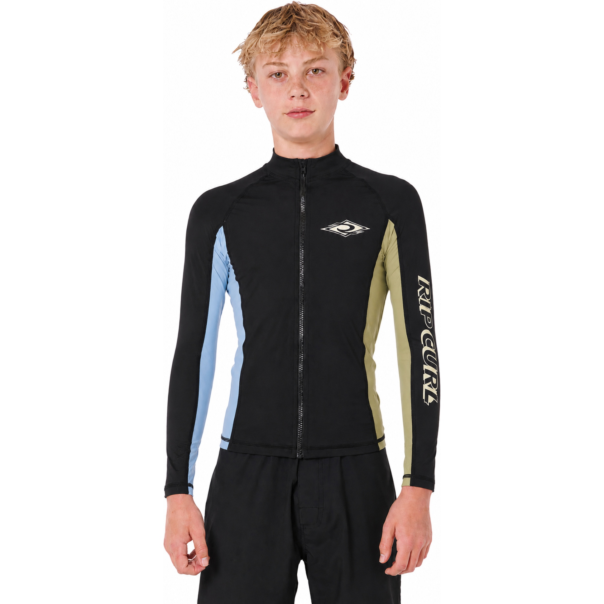 2026 Rip Curl Junior Eternal Shred Z / T UPF Long Sleeve Rash Vest 13BBRV - Black